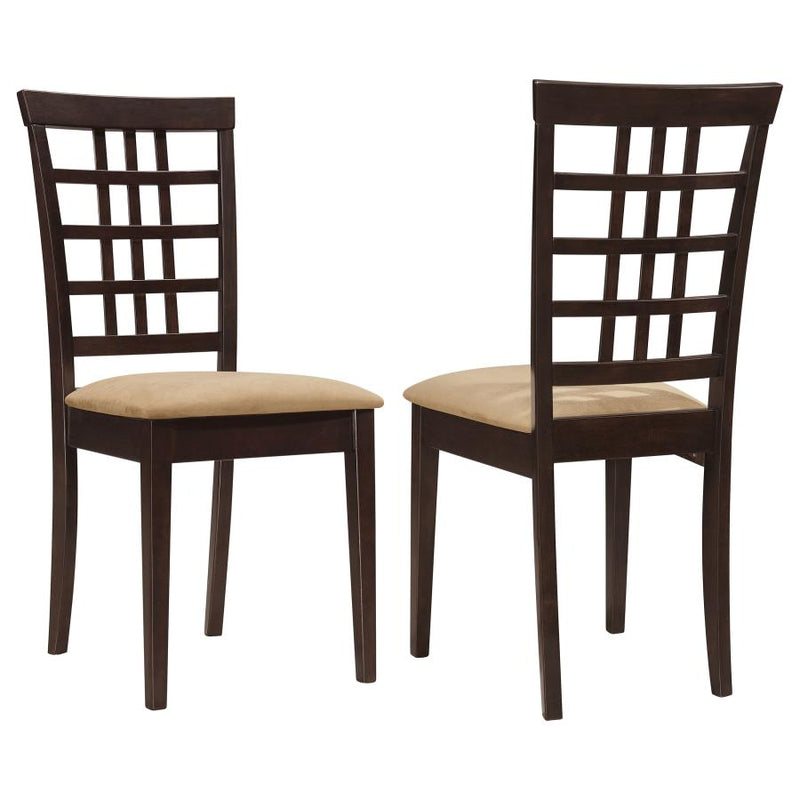 Kelso Lattice Back Dining Side Chair Cappuccino (Set of 2)-zoom-