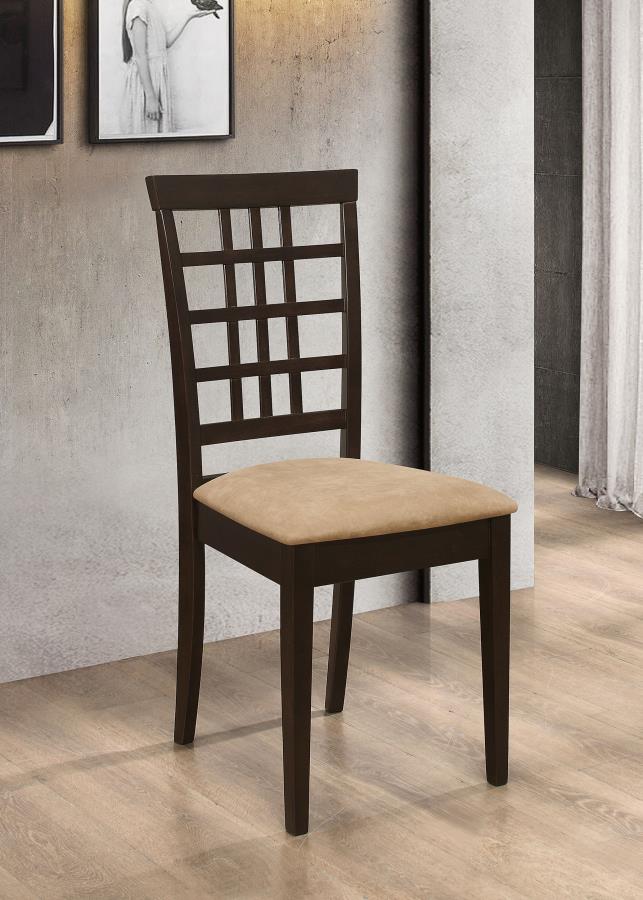 Kelso Lattice Back Dining Side Chair Cappuccino (Set of 2)-zoom-2