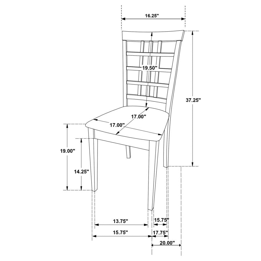 Kelso Lattice Back Dining Side Chair Cappuccino (Set of 2)-13