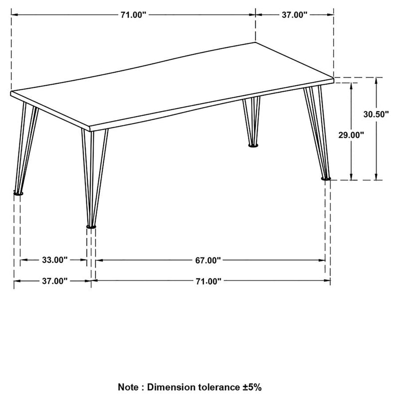 Sherman 71-inch Live Edge Dining Table Natural Acacia-zoom-