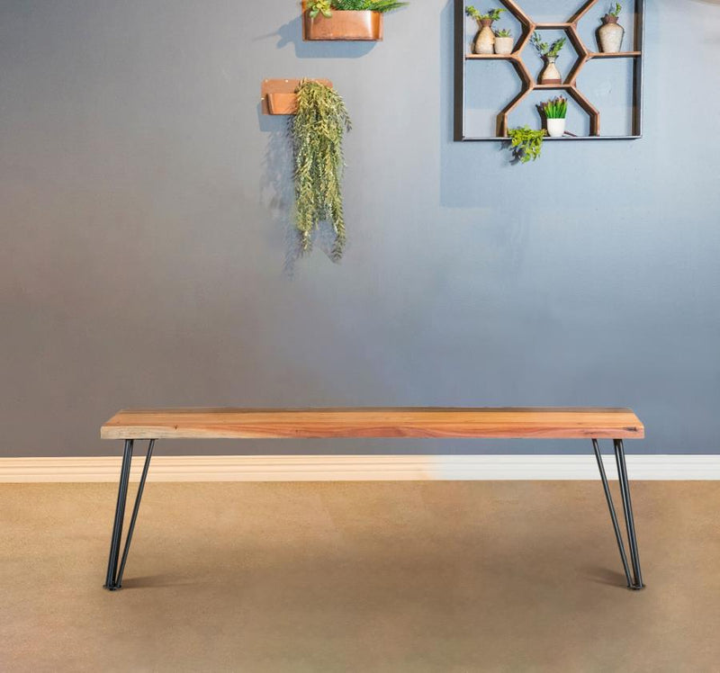 Sherman Wood Dining Bench Natural Acacia-zoom-