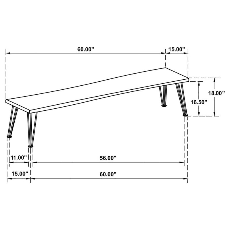 Sherman Wood Dining Bench Natural Acacia-zoom-