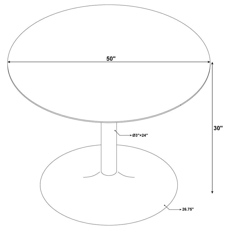 Kella 5-piece Round Marble Top Dining Set White and Gold-zoom-