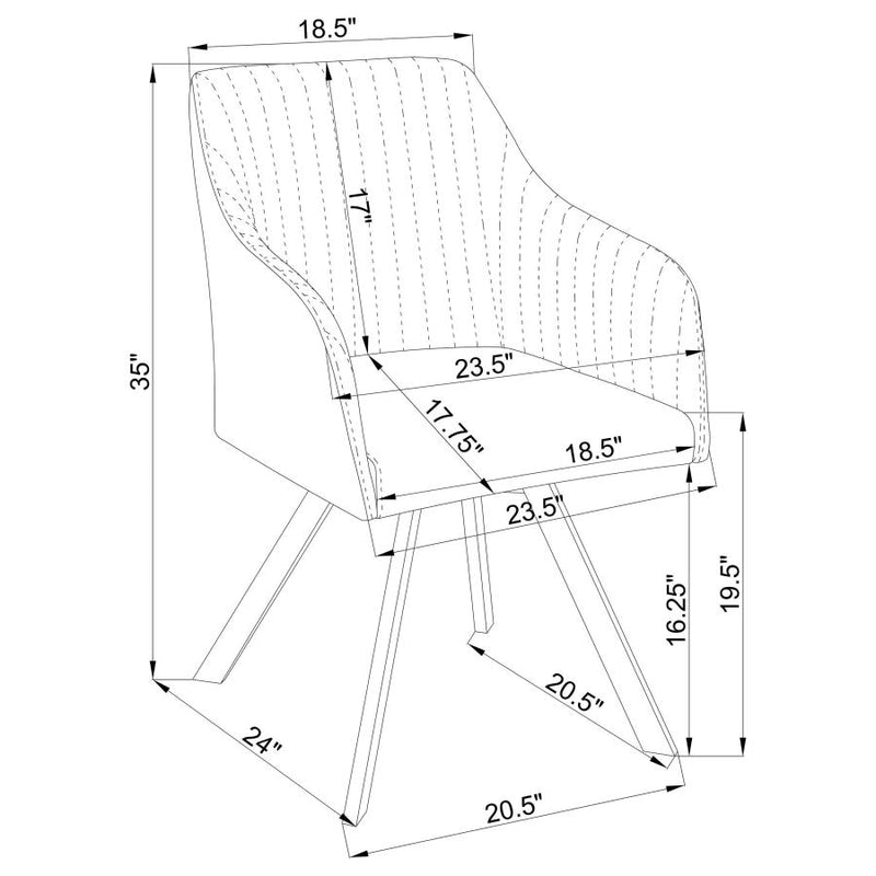 Arika Leatherette Upholstered Swivel Dining Arm Chair Black-zoom-