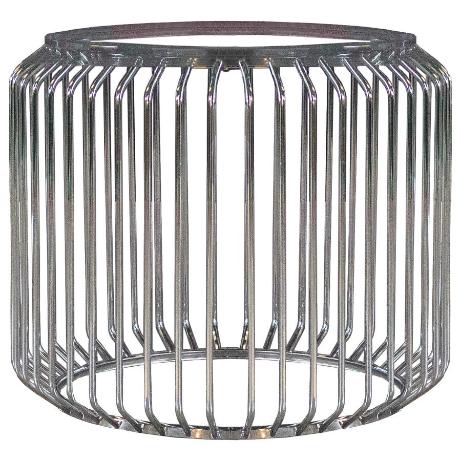 Veena Round Metal Dining Table Base Chrome-zoom-1