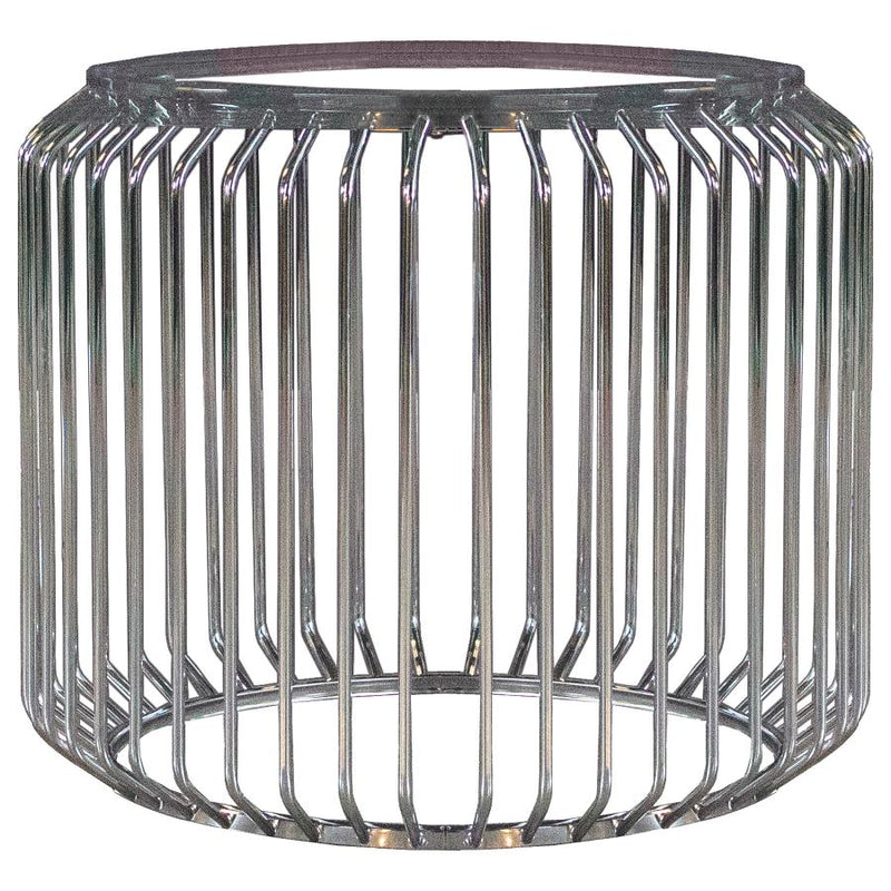 Veena Round Metal Dining Table Base Chrome-zoom-