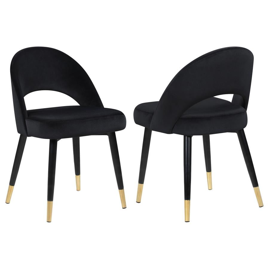 Lindsey Upholstered Dining Side Chair Black (Set of 2)-1