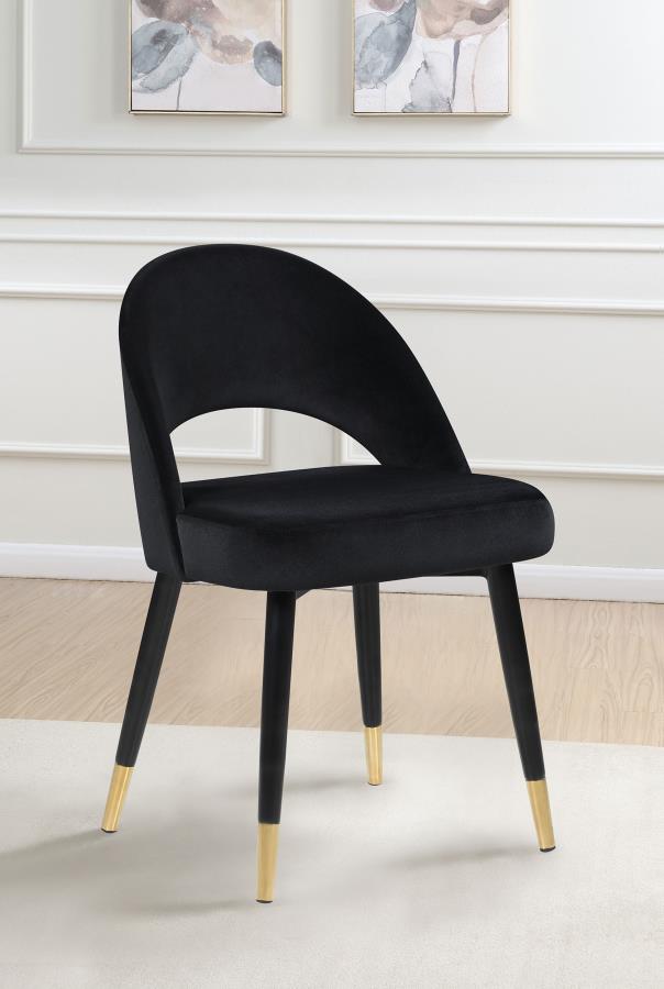 Lindsey Upholstered Dining Side Chair Black (Set of 2)-2