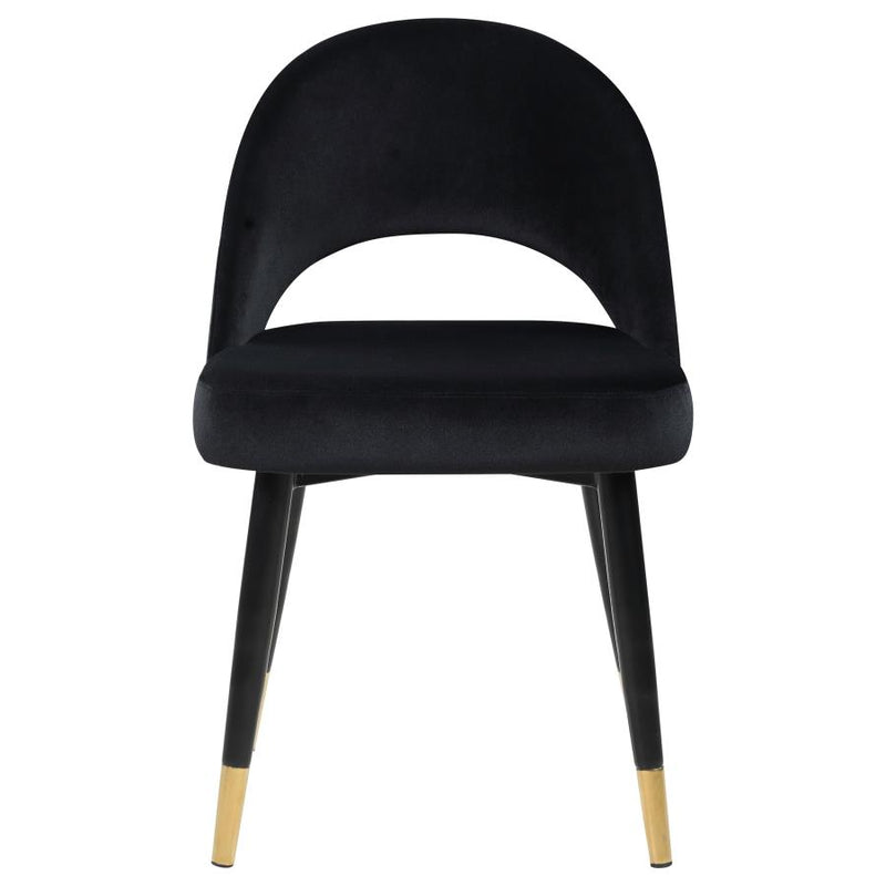 Lindsey Upholstered Dining Side Chair Black (Set of 2)-zoom-