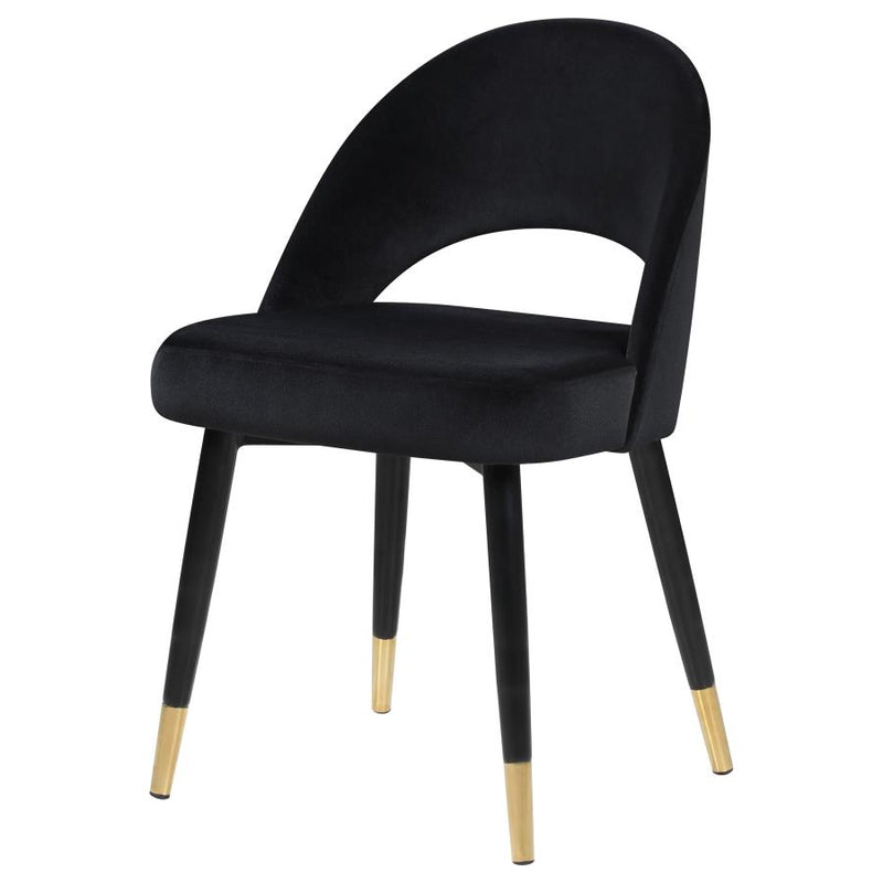 Lindsey Upholstered Dining Side Chair Black (Set of 2)-zoom-
