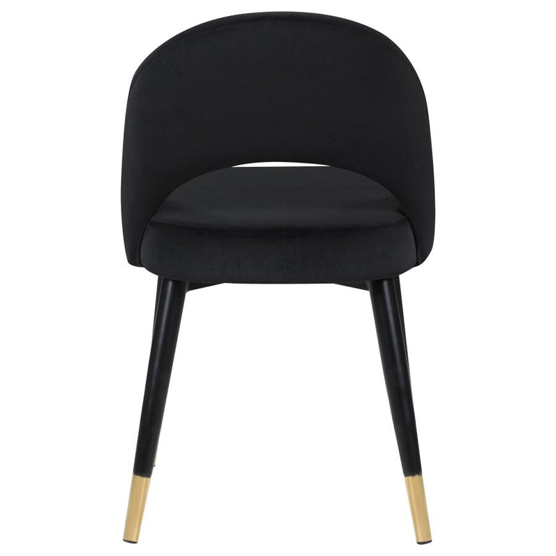 Lindsey Upholstered Dining Side Chair Black (Set of 2)-zoom-