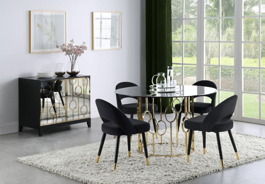 Lindsey Upholstered Dining Side Chair Black (Set of 2)-zoom-15