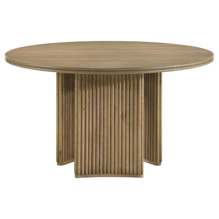 Adina 5-piece Round Dining Table Set Distressed Light Brown-zoom-5