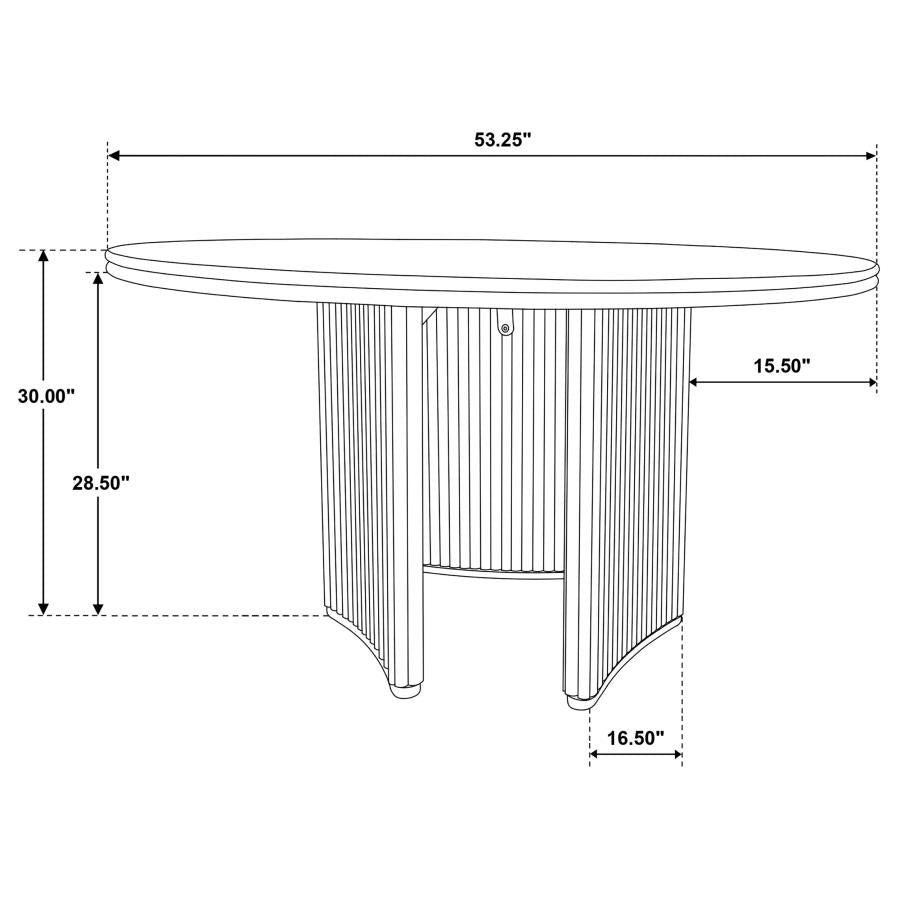Adina 53-inch Round Wood Dining Table Distressed Light Brown-zoom-8
