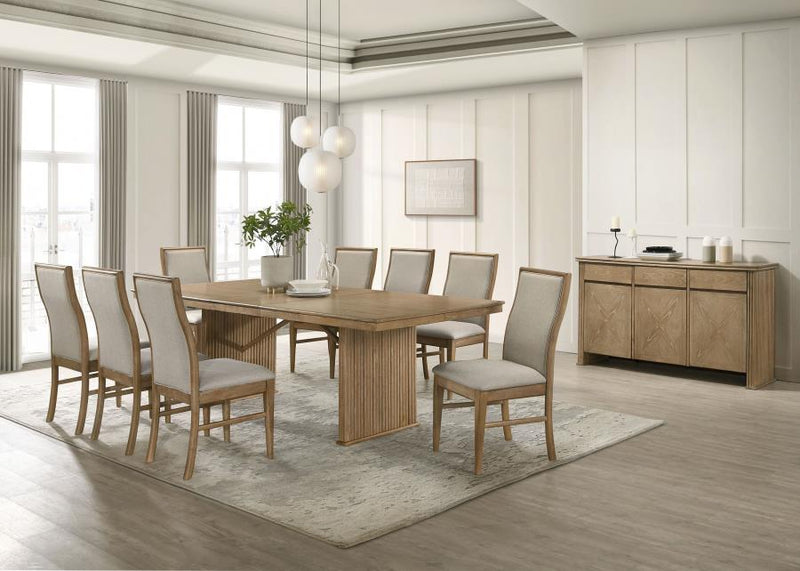 Adina 10-piece Extension Dining Set Distressed Light Brown-zoom-