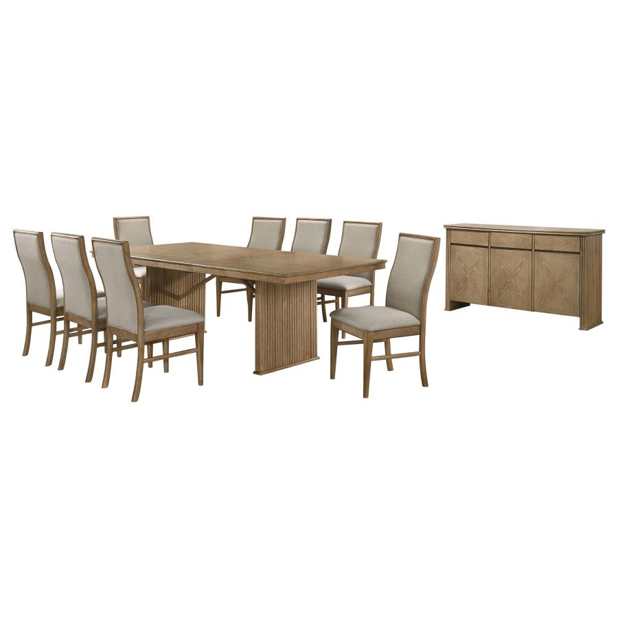 Adina 10-piece Extension Dining Set Distressed Light Brown-zoom-2