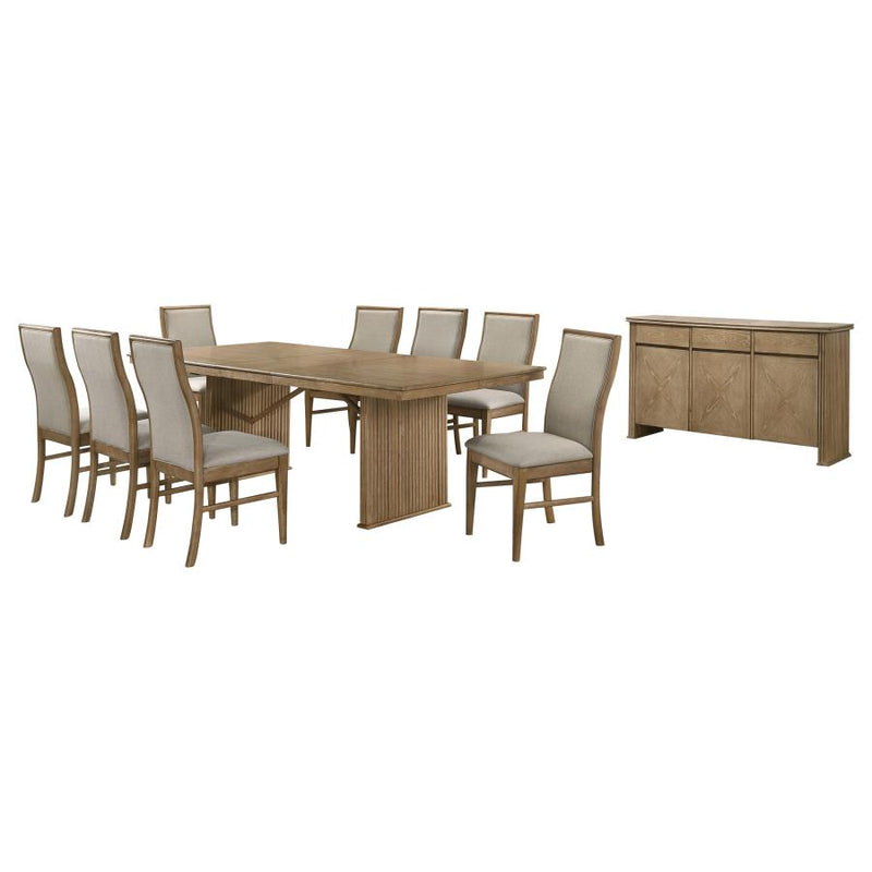 Adina 10-piece Extension Dining Set Distressed Light Brown-zoom-