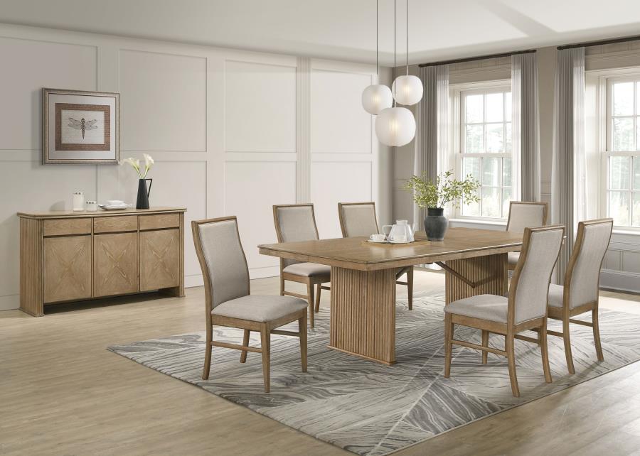 Adina 8-piece Extension Dining Set Distressed Light Brown-zoom-1