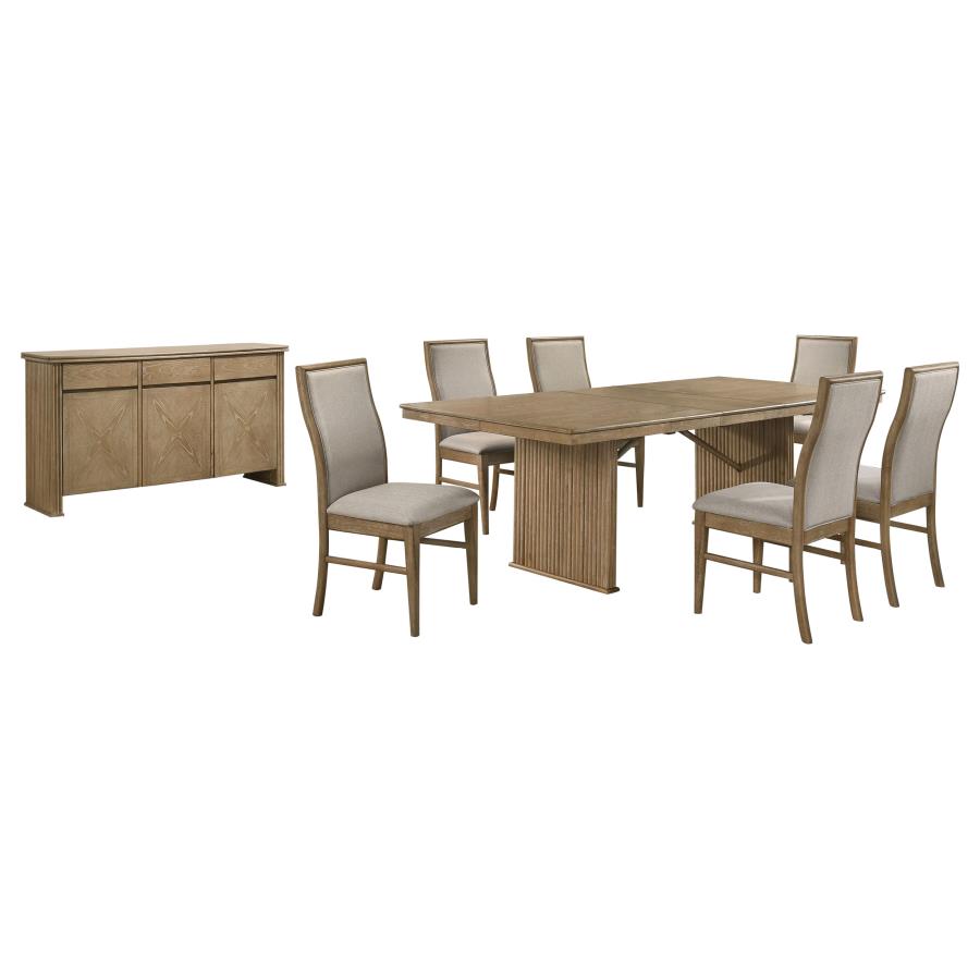 Adina 8-piece Extension Dining Set Distressed Light Brown-2