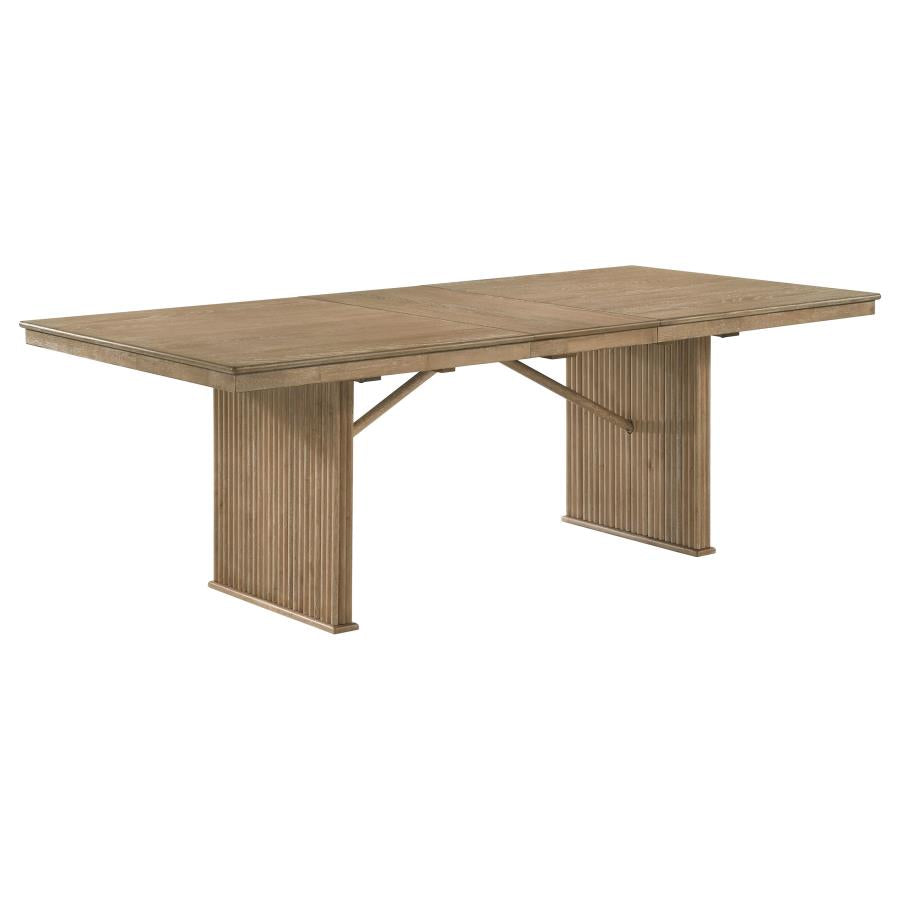 Adina 9-piece Extension Dining Set Distressed Light Brown-zoom-3