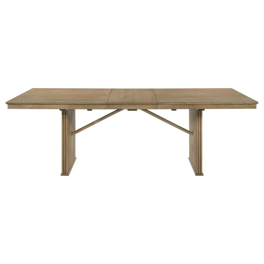 Adina 9-piece Extension Dining Set Distressed Light Brown-4