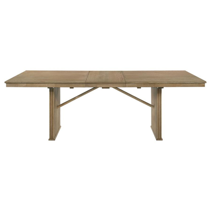 Adina 9-piece Extension Dining Set Distressed Light Brown-zoom-