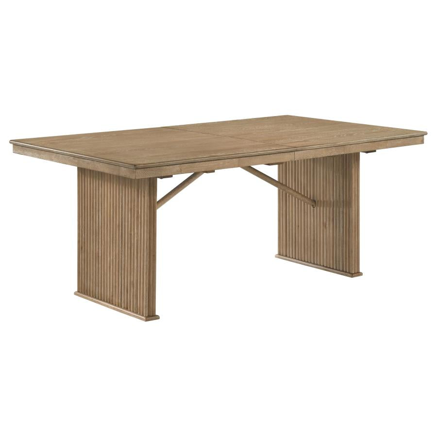Adina 89-inch Extension Dining Table Distressed Light Brown-zoom-3