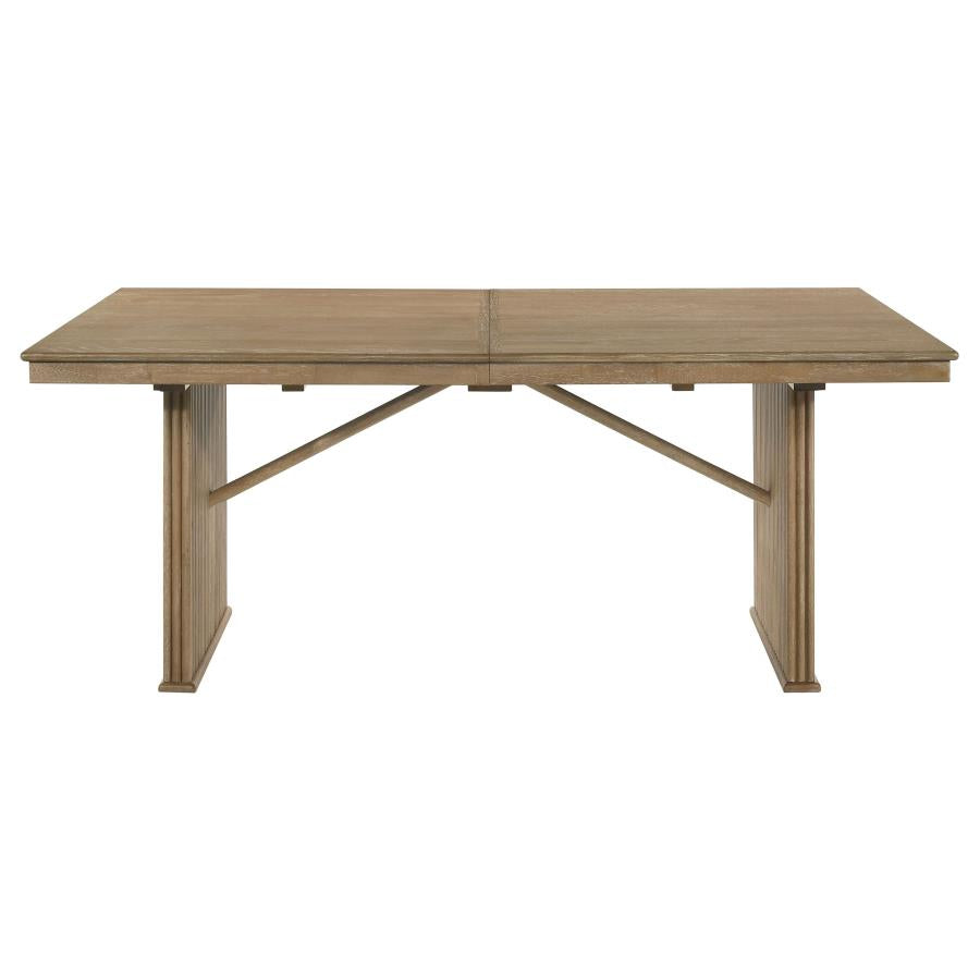 Adina 89-inch Extension Dining Table Distressed Light Brown-zoom-5