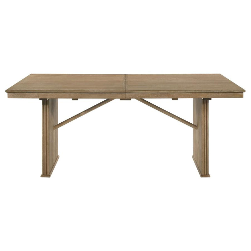 Adina 89-inch Extension Dining Table Distressed Light Brown-zoom-