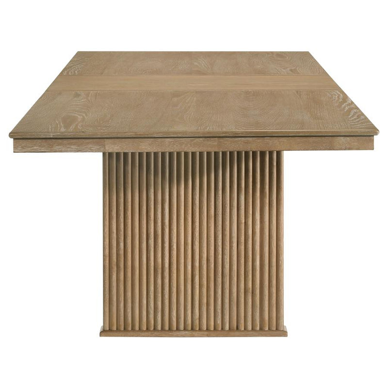 Adina 89-inch Extension Dining Table Distressed Light Brown-zoom-