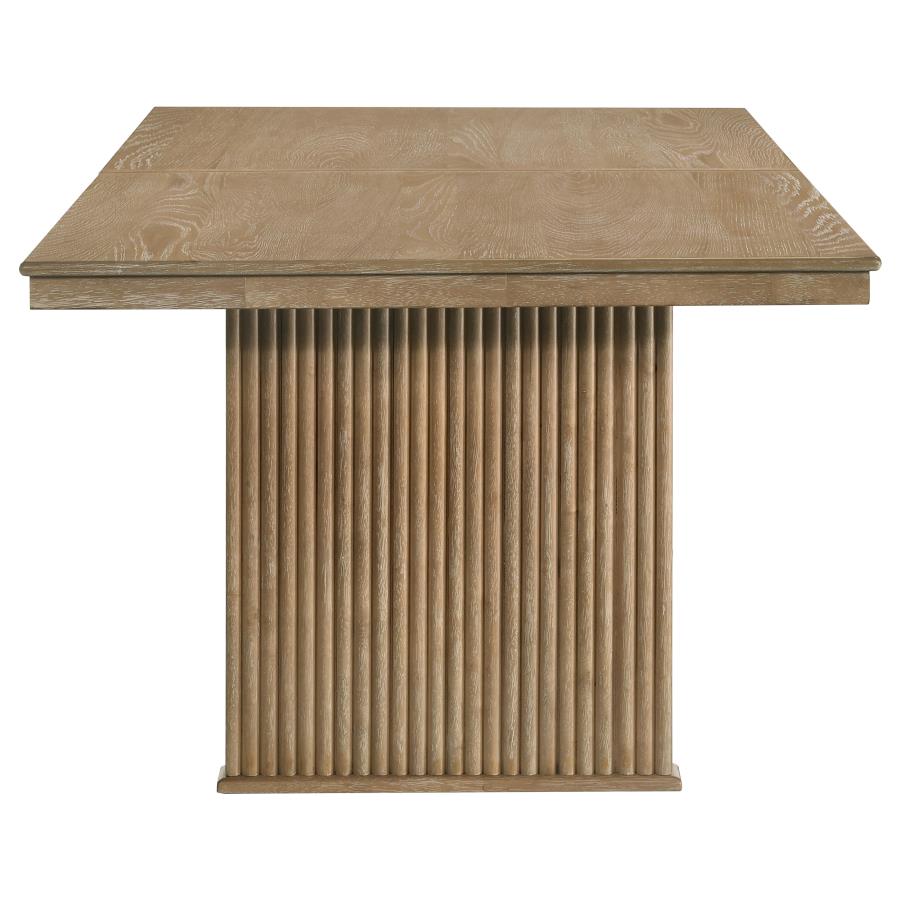 Adina 89-inch Extension Dining Table Distressed Light Brown-7