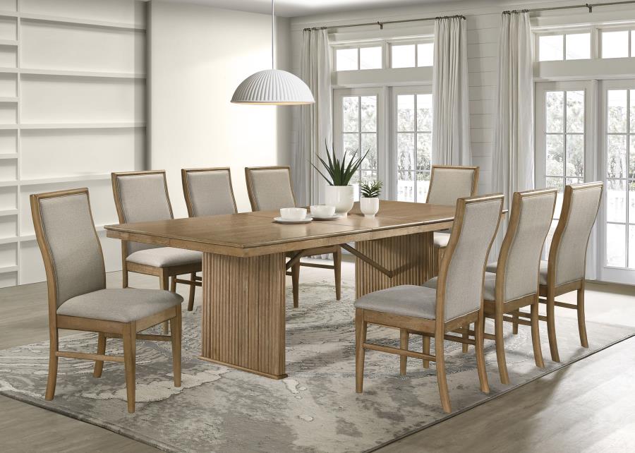 Adina 89-inch Extension Dining Table Distressed Light Brown-14