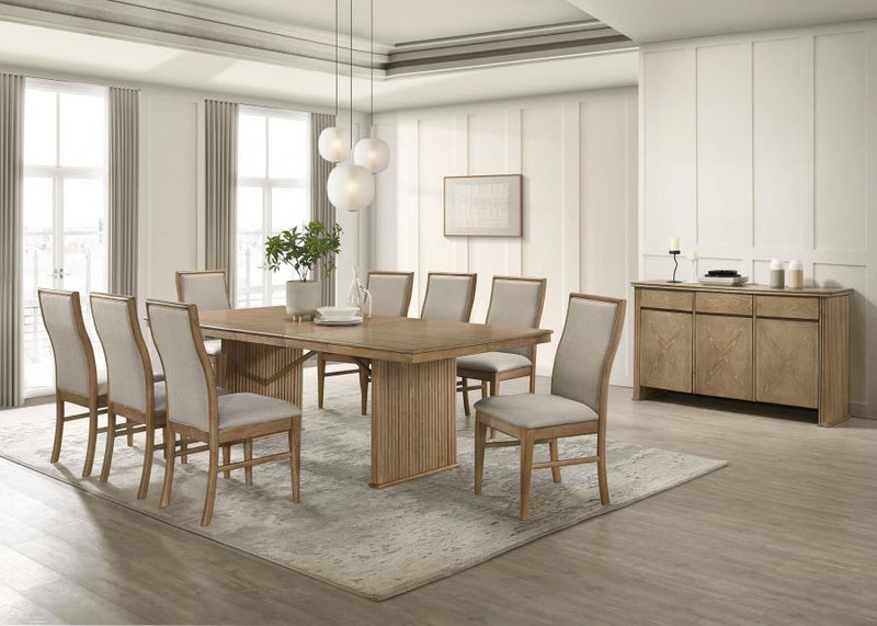 Adina 89-inch Extension Dining Table Distressed Light Brown-zoom-