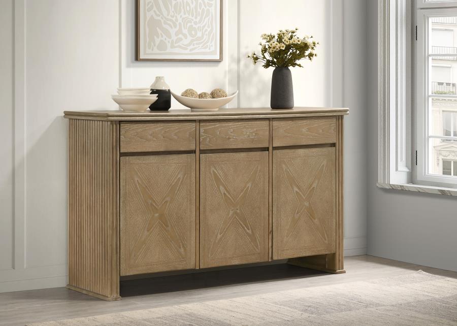 Adina 3-door 59-inch Sideboard Server Distressed Light Brown-zoom-2