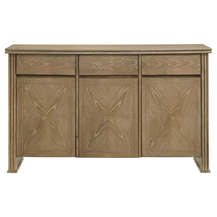 Adina 3-door 59-inch Sideboard Server Distressed Light Brown-zoom-3