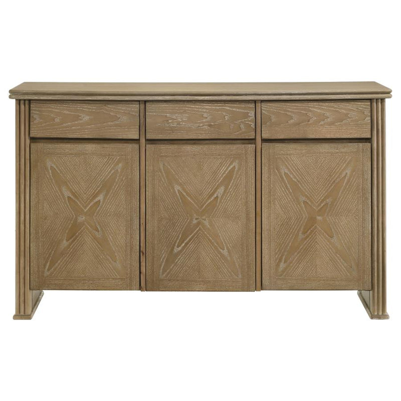 Adina 3-door 59-inch Sideboard Server Distressed Light Brown-zoom-