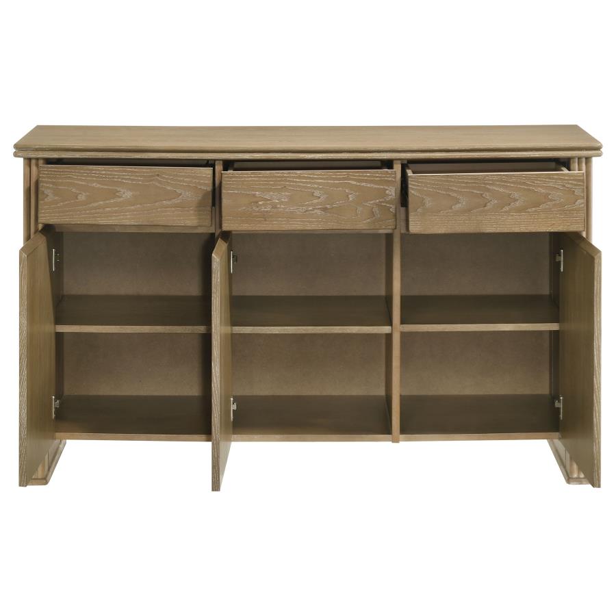 Adina 3-door 59-inch Sideboard Server Distressed Light Brown-zoom-4