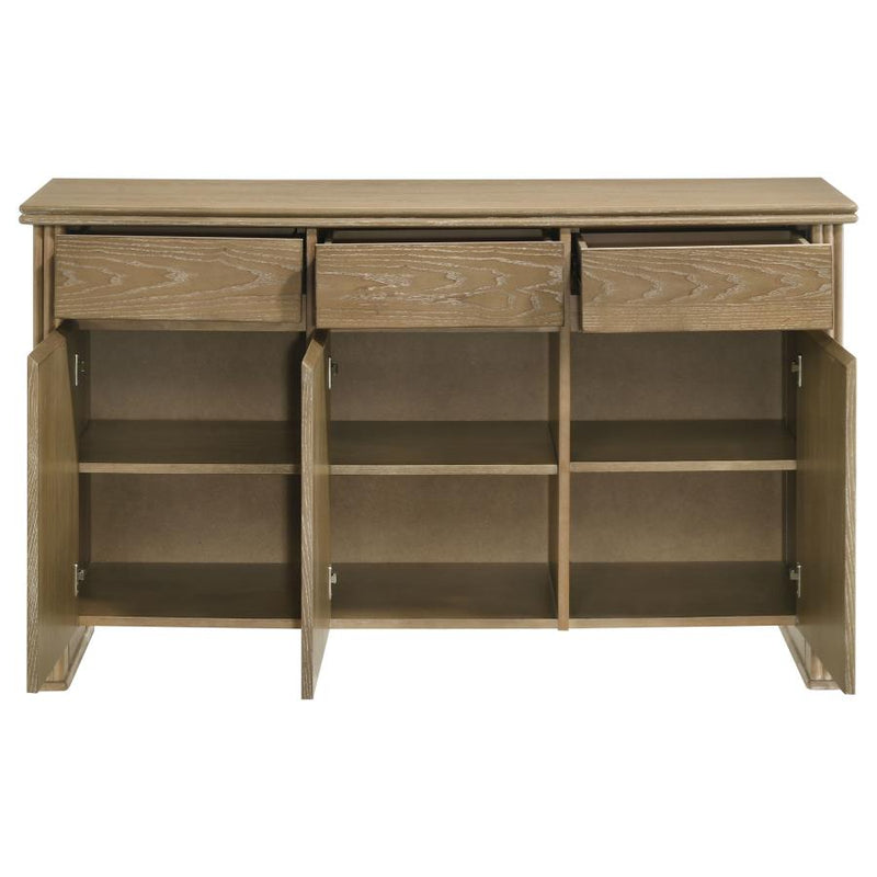 Adina 3-door 59-inch Sideboard Server Distressed Light Brown-zoom-