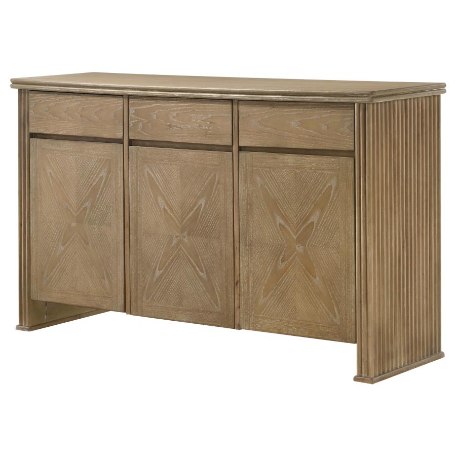 Adina 3-door 59-inch Sideboard Server Distressed Light Brown-zoom-5