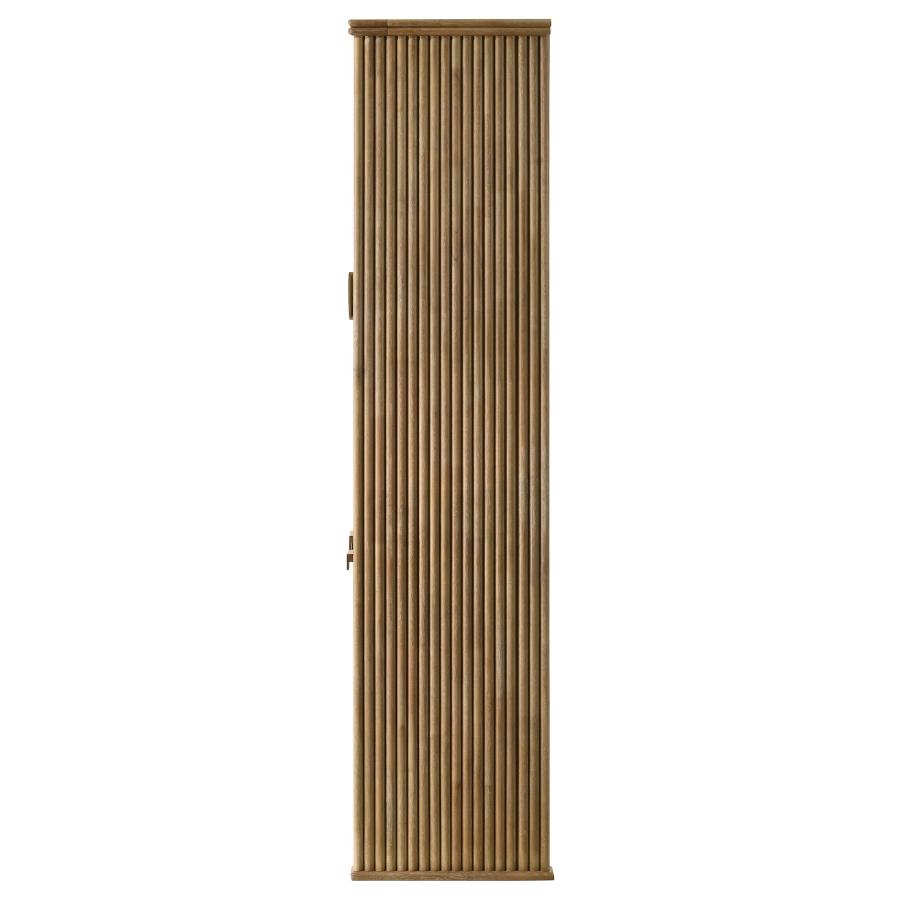 Adina 77-inch Tall Display Cabinet Distressed Light Brown-zoom-7