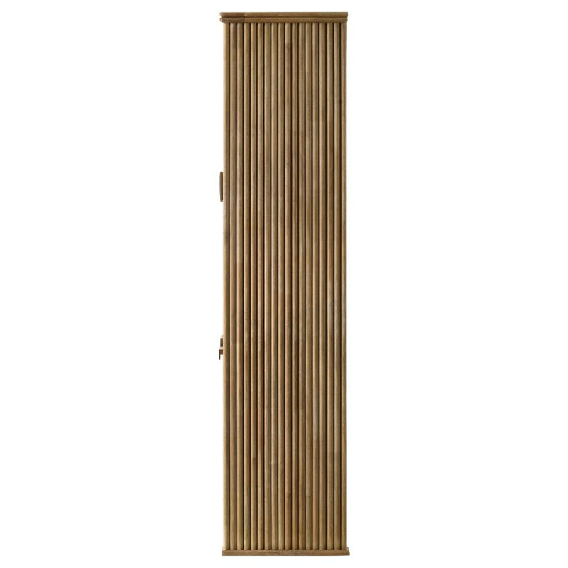Adina 77-inch Tall Display Cabinet Distressed Light Brown-zoom-