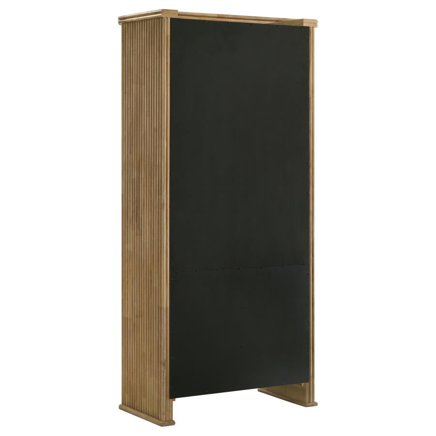 Adina 77-inch Tall Display Cabinet Distressed Light Brown-8