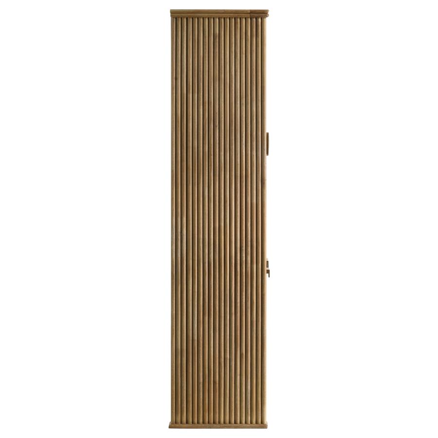 Adina 77-inch Tall Display Cabinet Distressed Light Brown-zoom-11