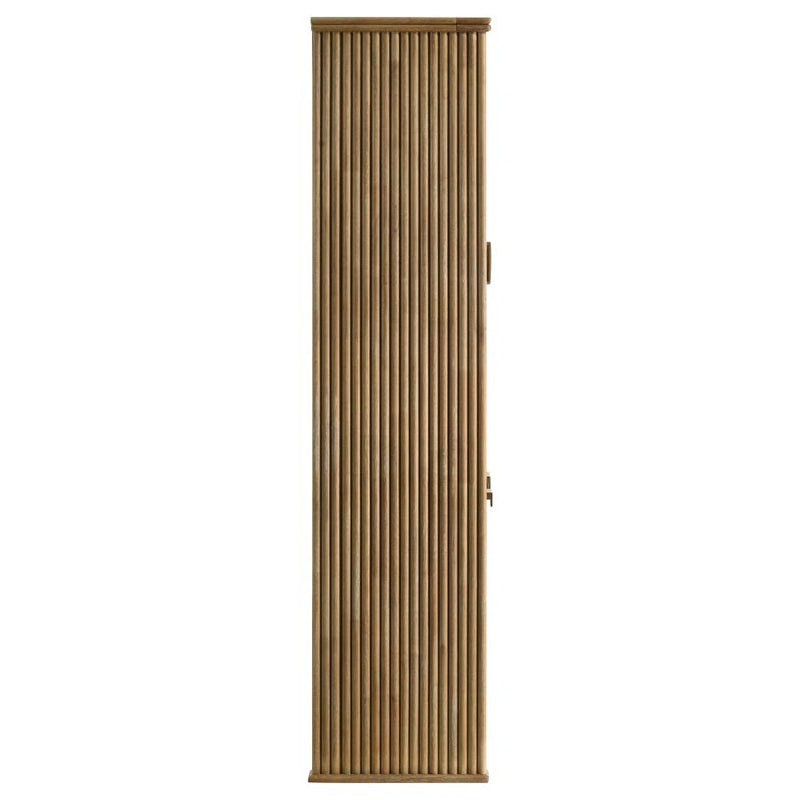 Adina 77-inch Tall Display Cabinet Distressed Light Brown-zoom-