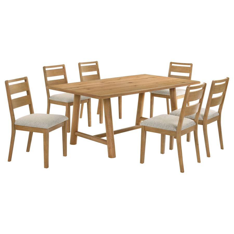Duncan 7-piece Rectangular Wood Dining Table Set Washed Oak-zoom-2