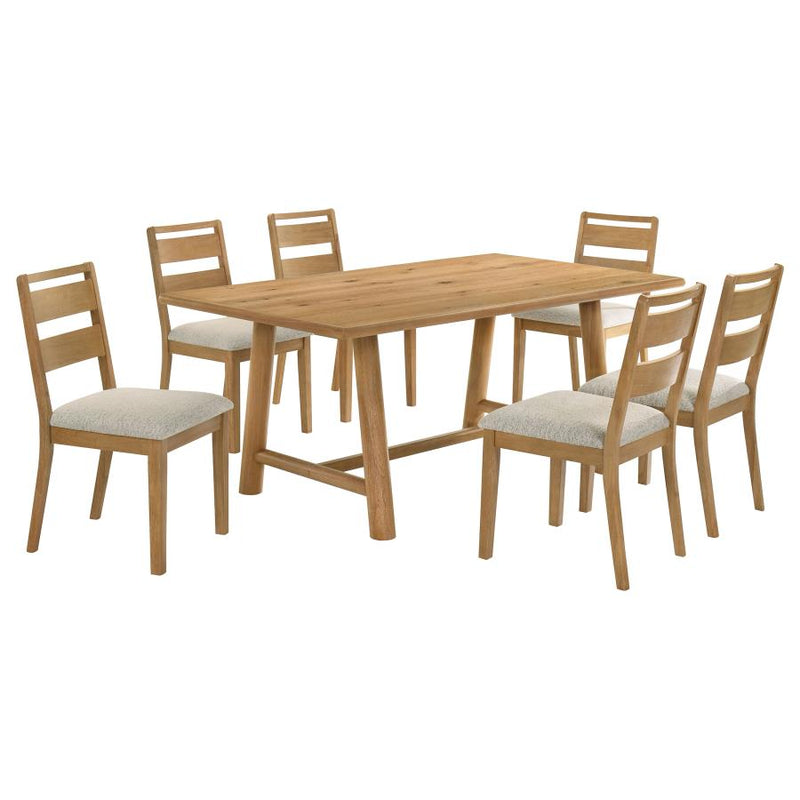 Duncan 7-piece Rectangular Wood Dining Table Set Washed Oak-zoom-