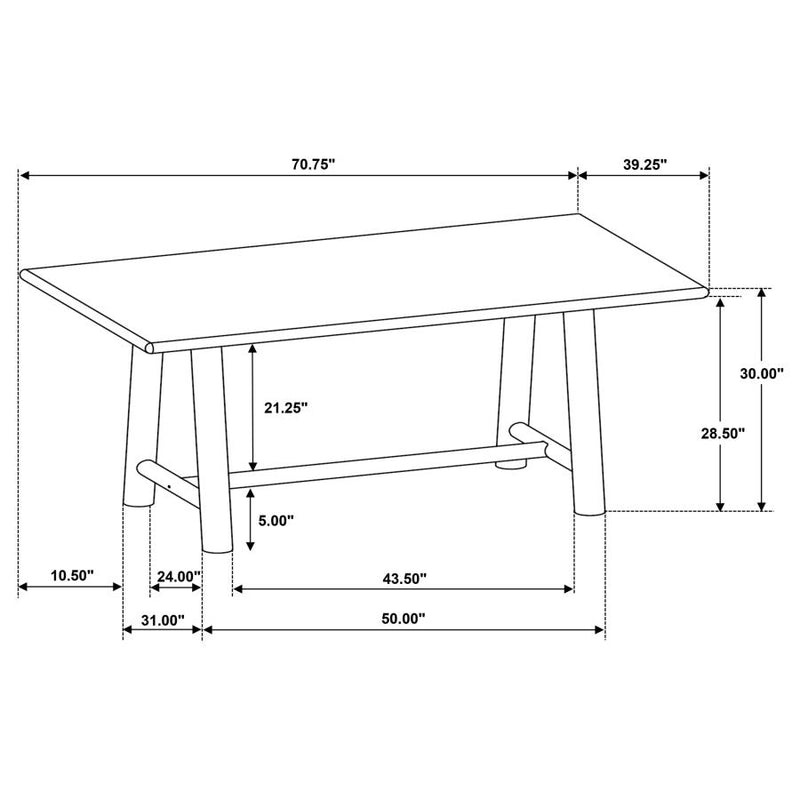 Duncan 7-piece Rectangular Wood Dining Table Set Washed Oak-zoom-