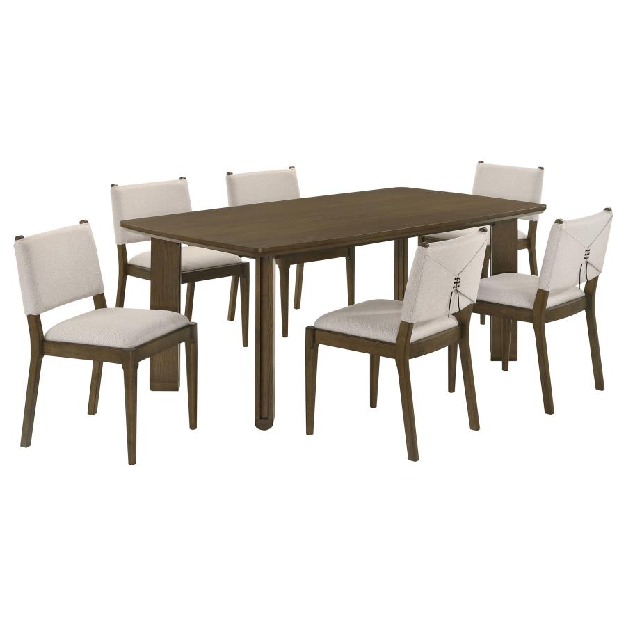 Ottowa 7-piece Rectangular Wood Dining Room Table Set Brown-2