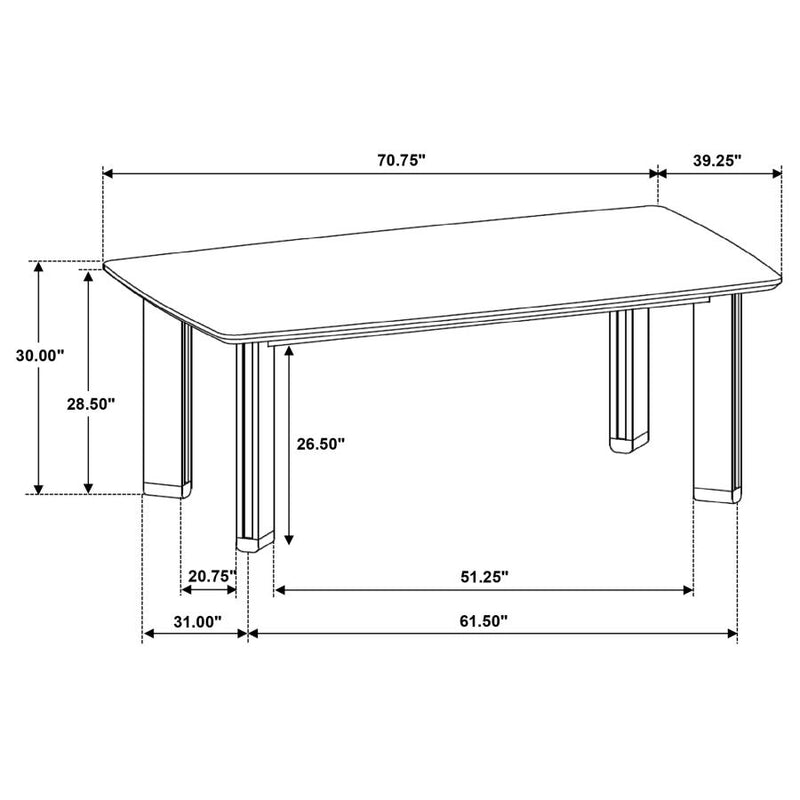 Ottowa 71-inch Rectangular Wood Dining Table Brown-zoom-