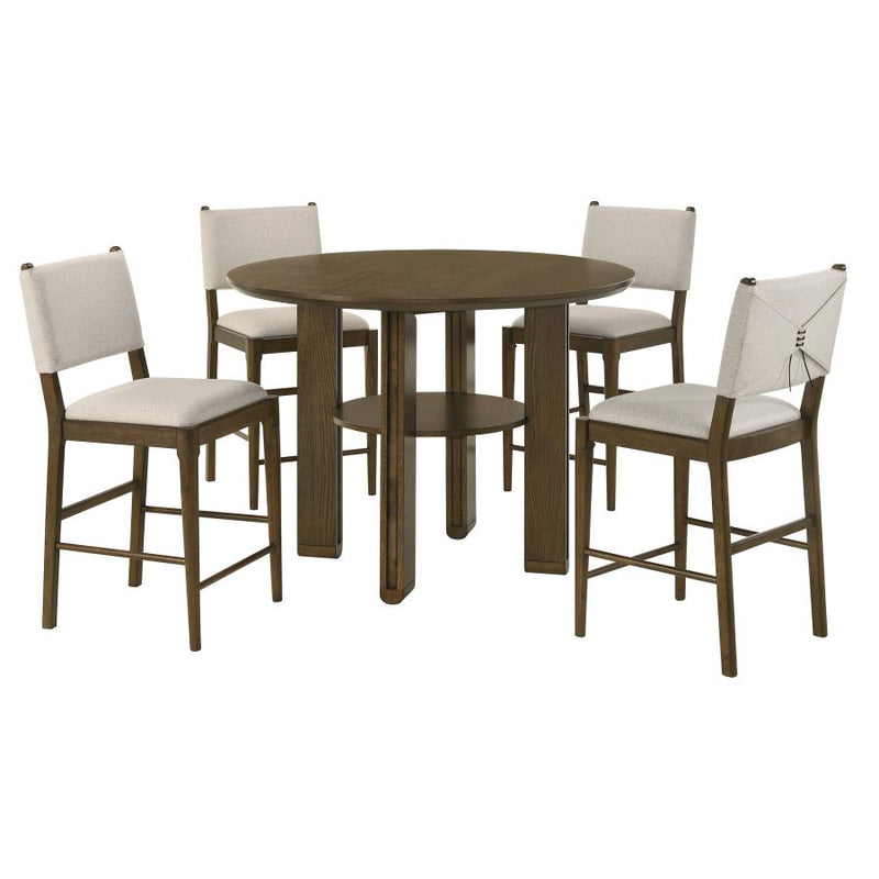 Ottowa 5-piece Round Counter Height Dining Room Set Brown-zoom-